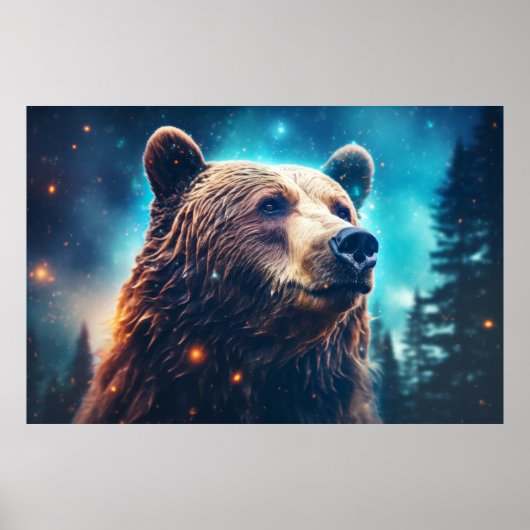 Grizzly Beer Wild Animal Majestic Wilderness Art Poster (Voorkant)