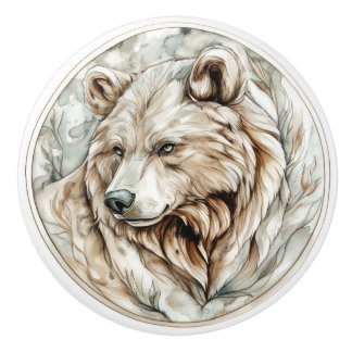 Grizzly Beer Wild Tame en Tijdloos Collectie Keramische Knop