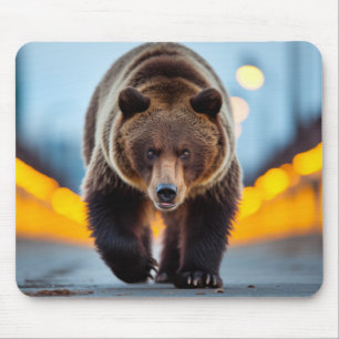 Grizzly Beer wilde dieren op straat Muismat
