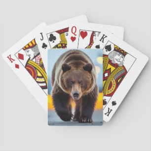 Grizzly Beer wilde dieren op straat Pokerkaarten