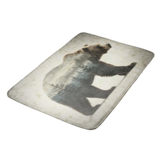 Grizzly Beer Wilderness Art Badmat (Gekanteld)