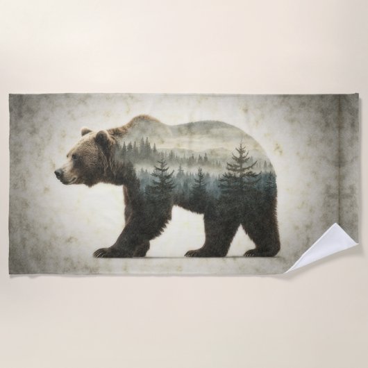 Grizzly Beer Wilderness Art Strandlaken (Voorkant)