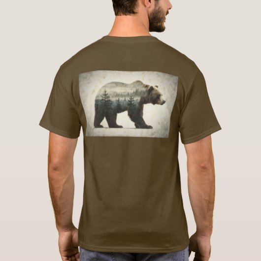 Grizzly Beer Wilderness Art T-shirt (Achterkant)