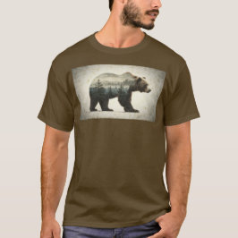 Grizzly Beer Wilderness Art T-shirt