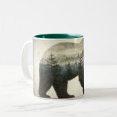 Grizzly Beer Wilderness Art Tweekleurige Koffiemok (Voorkant links)