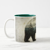 Grizzly Beer Wilderness Art Tweekleurige Koffiemok (Links)