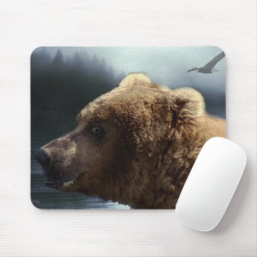 Grizzly Beer Wildlife Supporter Art Mousepad Muismat (Met muis)