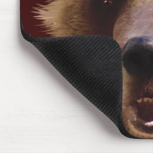 Grizzly Beer Wildlife Supporter Art Mousepad Muismat (Hoek)