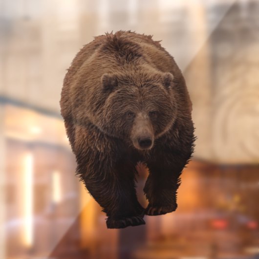 GRIZZLY BEER WINDOW CLING RAAMSTICKER (Vel 2)