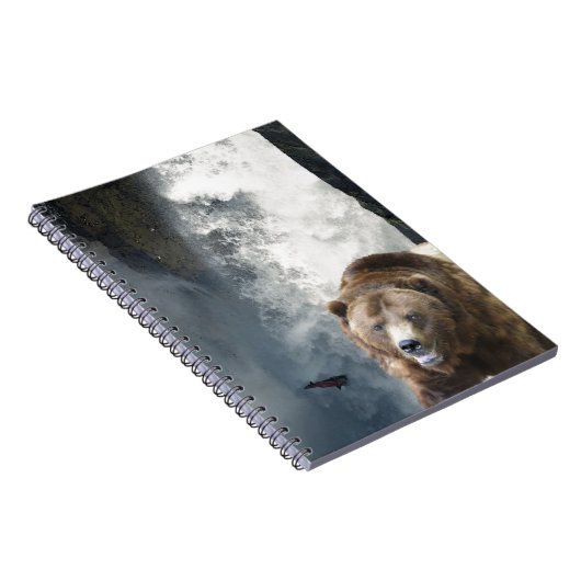 Grizzly Beer, zalm en waterval Notitieboek (Rechterzijde)