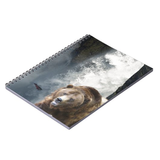 Grizzly Beer, zalm en waterval Notitieboek (Linkerzijde)