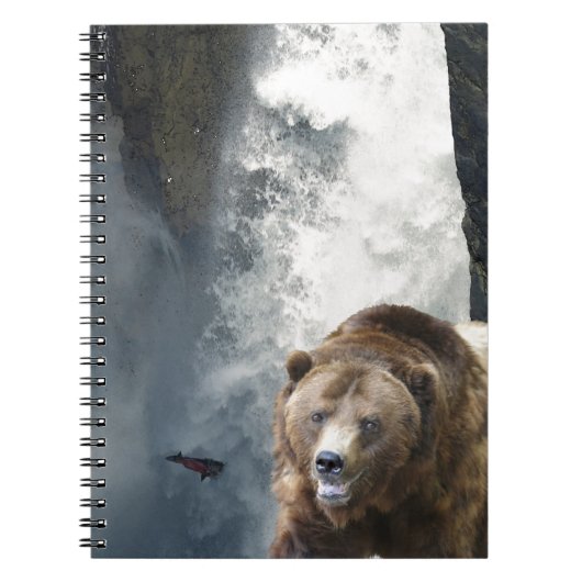 Grizzly Beer, zalm en waterval Notitieboek (Voorkant)