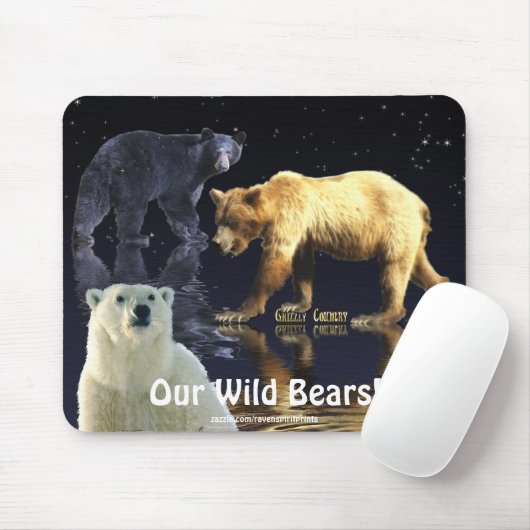 GRIZZLY BEER, ZWART BEER & POLAR BEER MUISMAT (Met muis)