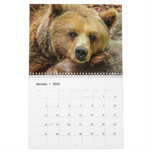 Grizzly Beren Kalender (Jan 2026)