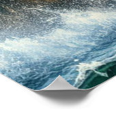 Grizzly Beren met staalforel zalm 16x20 Poster (Hoek)