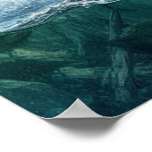 Grizzly Beren met staalforel zalm 18x24 Poster (Hoek)