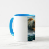 Grizzly Beren met stelelkop forel 7x5 Mok (Voorkant links)