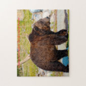 Grizzly Beren Montana. kerstgroet Legpuzzel (Verticaal)