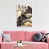 Grizzly Beren van CE Swan, bosdieren Canvas Afdruk (Insitu (Woonkamer))