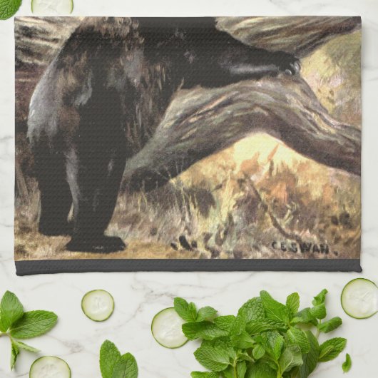 Grizzly Beren van CE Swan,  bosdieren Theedoek (Gevouwen)