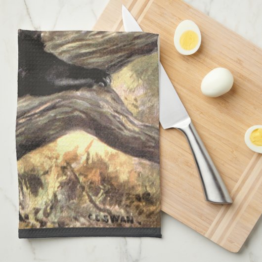 Grizzly Beren van CE Swan,  bosdieren Theedoek (Quarter Fold)