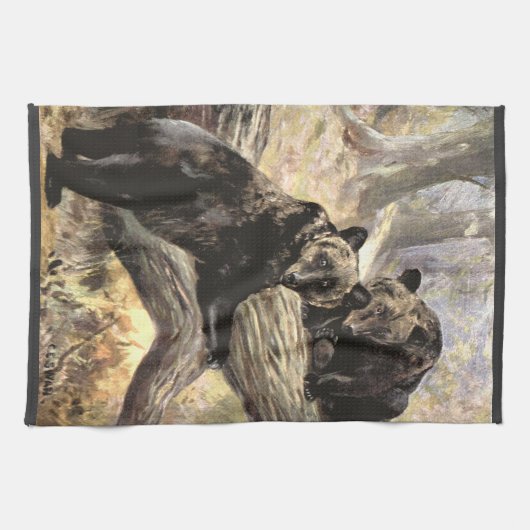 Grizzly Beren van CE Swan,  bosdieren Theedoek (Horizontaal)