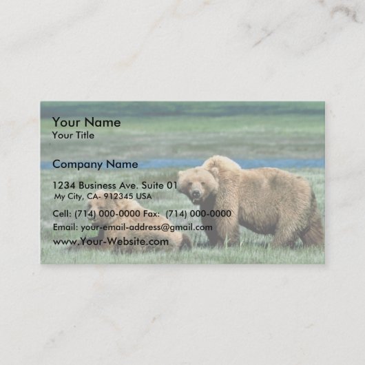 Grizzly Beren Visitekaartje (Voorkant)