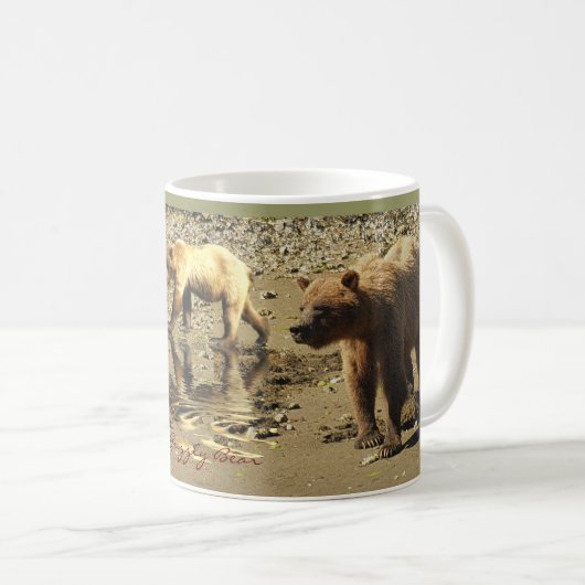 Grizzly Beren Wildlife Art Koffie Mok (Voorkant rechts)