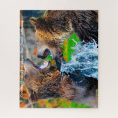Grizzly Beren Wyoming. kerstcadeautjes Legpuzzel (Verticaal)