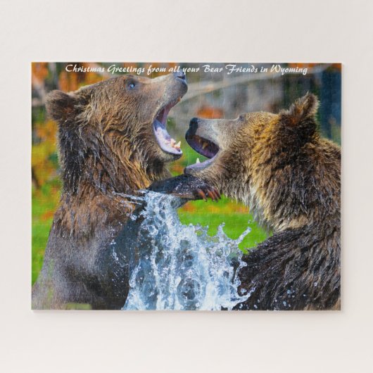 Grizzly Beren Wyoming. kerstcadeautjes Legpuzzel (Horizontaal)