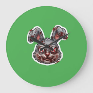 Grizzly Bloederige Zombie Konijn Halloween Illustr Grote Klok