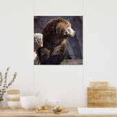Grizzly Brown Beer, Natuur Wall Poster (Keuken)