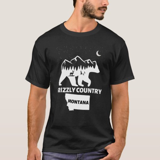Grizzly Country Montana Grizzly Bear With Deer and T-shirt (Voorkant)