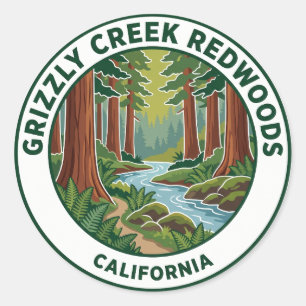 Grizzly Creek Redwoods State Park Californië Ronde Sticker