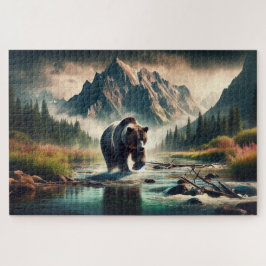 Grizzly Crossing, Grizzly Beer, berglandschap Legpuzzel