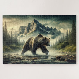 Grizzly Crossing, Grizzly Beer, berglandschap Legpuzzel