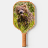 Grizzly cub grazing, Alaska Pickleball Paddle (Voorkant)