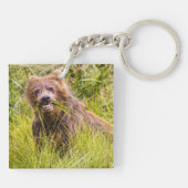 Grizzly cub grazing, Alaska Sleutelhanger (Achterkant)