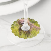 Grizzly cub grazing, Alaska Wijnglaslabel (Dichtbij)