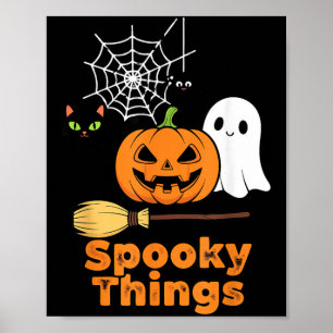 Grizzly dingen Schattig Halloween Pompoen Geest Zw Poster