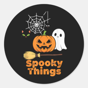 Grizzly dingen Schattig Halloween Pompoen Geest Zw Ronde Sticker
