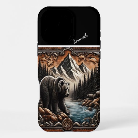 Grizzly door de stroom iPhone hoesje (Achterkant)