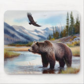Grizzly Eagle Wildlife Mousepad Muismat (Voorkant)