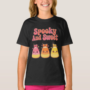 Grizzly En Zoete Candy Corn Boog Sterren Roze Scha T-shirt