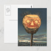 Grizzly Fel Jack O Lantern Pompoen Briefkaart (Voorkant / Achterkant)