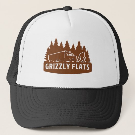 Grizzly flats Bigfoot Semi-Truck forest Silhouette Trucker Pet (Voorkant)