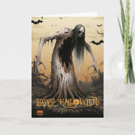 Grizzly Griezelen Boom Halloween Feestdagen Kaart