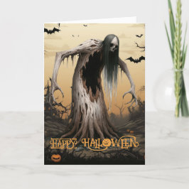 Grizzly Griezelen Boom Halloween Feestdagen Kaart