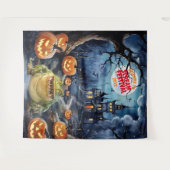 Grizzly Griezelen Huis Halloween Achtergrond Wandkleed (Voorkant (horizontaal))