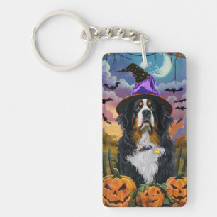 Grizzly griezelige Halloween heks Pompoen Sleutelhanger